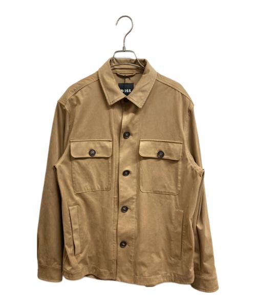 BOSS（ボス）BOSS (ボス) リラックスフィット オーバーシャツ ストレッチファブリック ベージュ サイズ:48 未使用品の古着・服飾アイテム