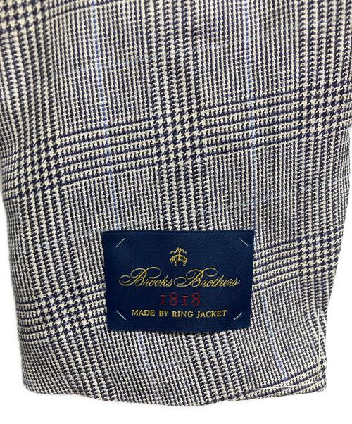 BROOKS BROTHERS（ブルックスブラザーズ）BROOKS BROTHERS (ブルックスブラザーズ) リネン グレンプラッド 段返り3釦フックベントジャケット グレー サイズ:39SHTの古着・服飾アイテム