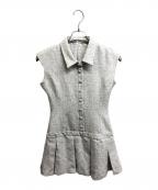 darichダーリッチ）の古着「チェーンベルトツイードワンピース」｜ブラウン