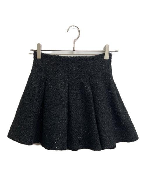 darich（ダーリッチ）darich (ダーリッチ) ラメツイードハイウエストフレアスカート ブラック サイズ:Sの古着・服飾アイテム
