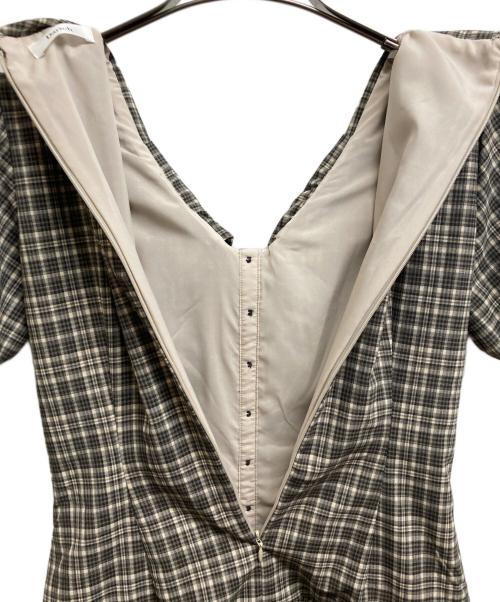 darich（ダーリッチ）darich (ダーリッチ) ビッグリボンバルーンチェックミニワンピース ブラウン サイズ:Freeの古着・服飾アイテム