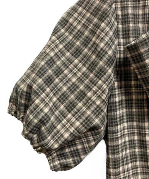 darich（ダーリッチ）darich (ダーリッチ) ビッグリボンバルーンチェックミニワンピース ブラウン サイズ:Freeの古着・服飾アイテム