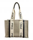 Chloeクロエ）の古着「Woodyミディアムトートバッグ」｜ベージュ