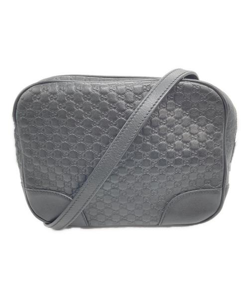 GUCCI（グッチ）GUCCI (グッチ) マイクログッチシマレザーショルダーバッグ ブラックの古着・服飾アイテム