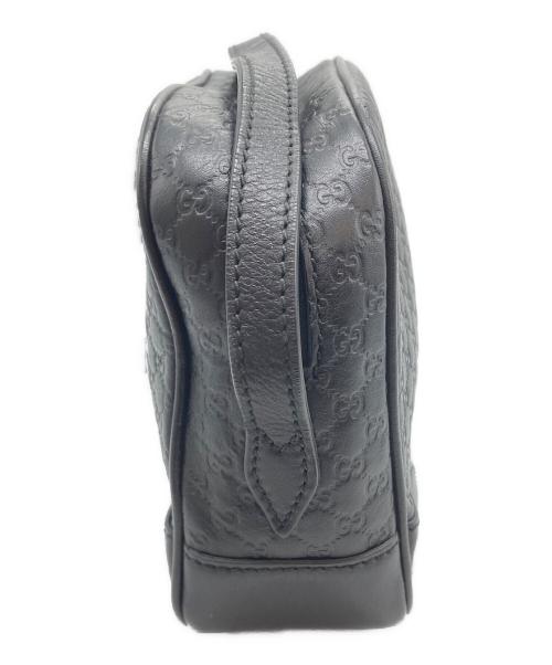 GUCCI（グッチ）GUCCI (グッチ) マイクログッチシマレザーショルダーバッグ ブラックの古着・服飾アイテム