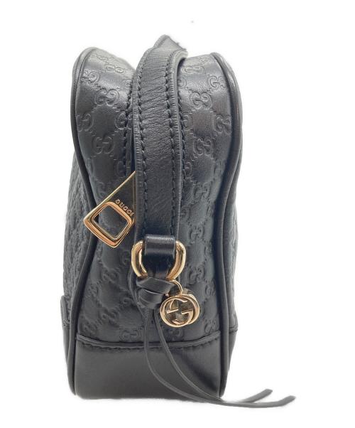 GUCCI（グッチ）GUCCI (グッチ) マイクログッチシマレザーショルダーバッグ ブラックの古着・服飾アイテム