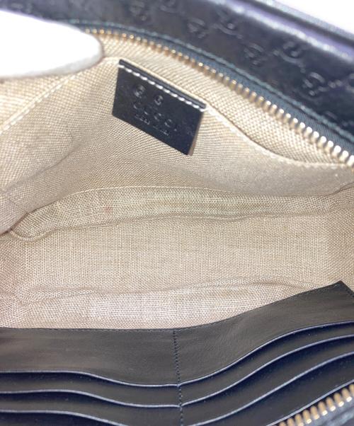 GUCCI（グッチ）GUCCI (グッチ) マイクログッチシマレザーショルダーバッグ ブラックの古着・服飾アイテム