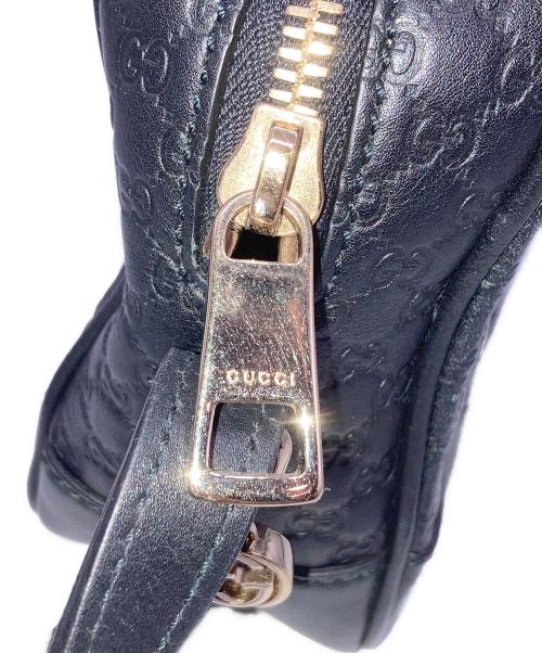 GUCCI（グッチ）GUCCI (グッチ) マイクログッチシマレザーショルダーバッグ ブラックの古着・服飾アイテム