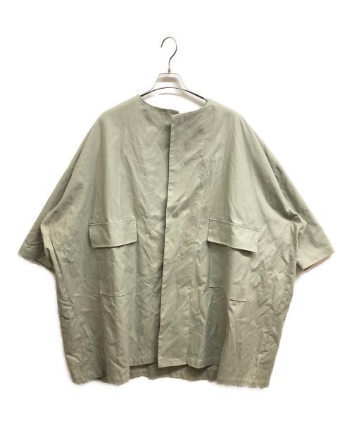 mizuiro-ind（ミズイロインド）mizuiro-ind (ミズイロインド) ノーカラーワイドコート グレー サイズ:Freeの古着・服飾アイテム