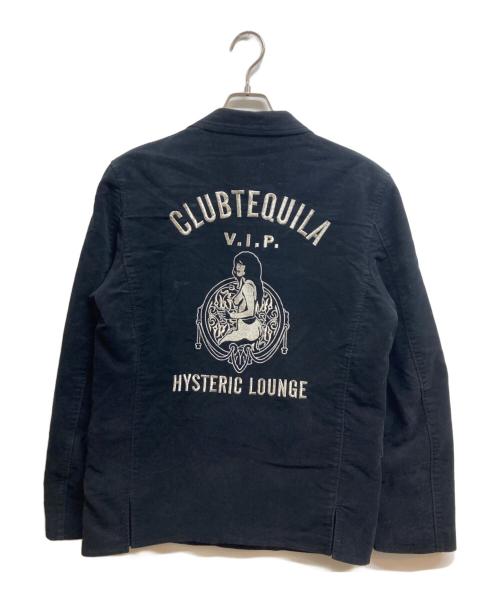 Hysteric Glamour（ヒステリックグラマー）Hysteric Glamour (ヒステリックグラマー) バック刺繍ベロアテーラードジャケット ブラック サイズ:Freeの古着・服飾アイテム