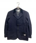 BEDWIN &THE HEARTBREAKERS×Harris Tweedベドウィンアンドザ ハートブレイカーズ×ハリスツイード）の古着「ウールテーラードジャケット」｜ネイビー