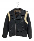 stussy×Schottステューシー×ショット）の古着「ウールダブルライダースジャケット」｜グレー