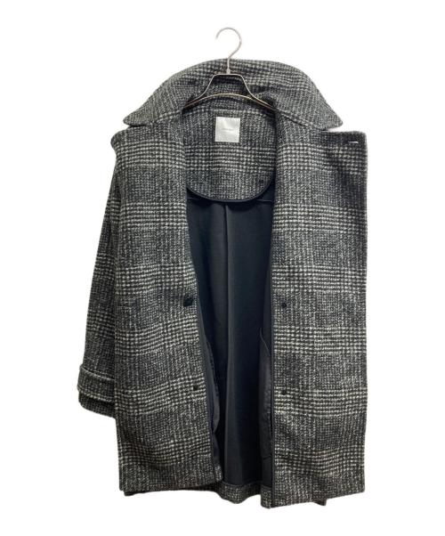 Spick and Span（スピック＆スパン）Spick and Span (スピックアンドスパン) Wスライバーチェックハーフコート ブラック サイズ:38の古着・服飾アイテム