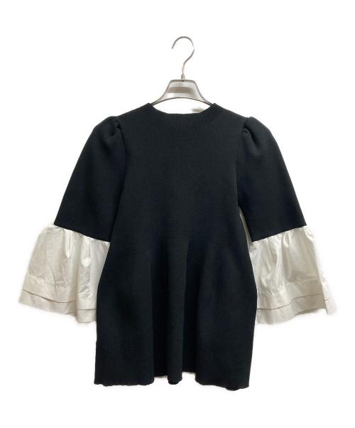 CELFORD（セルフォード）CELFORD (セルフォード) ペプラムニットコンビプルオーバー ブラック サイズ:38の古着・服飾アイテム