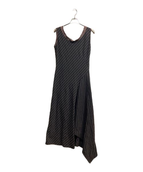 yohji yamamoto+noir（ヨウジヤマモトプリュスノアール）yohji yamamoto+noir (ヨウジヤマモトプリュスノアール) ノースリーブワンピース ブラウン サイズ:2の古着・服飾アイテム