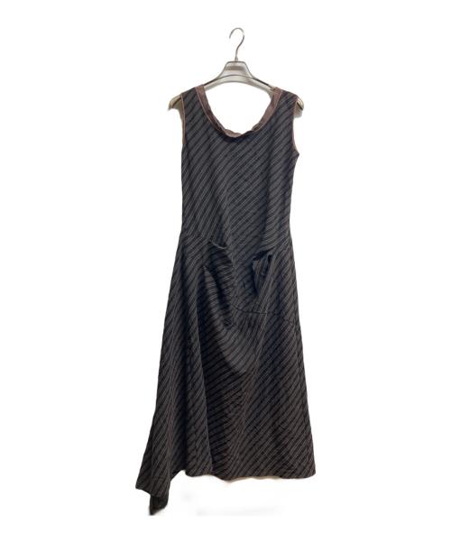 yohji yamamoto+noir（ヨウジヤマモトプリュスノアール）yohji yamamoto+noir (ヨウジヤマモトプリュスノアール) ノースリーブワンピース ブラウン サイズ:2の古着・服飾アイテム
