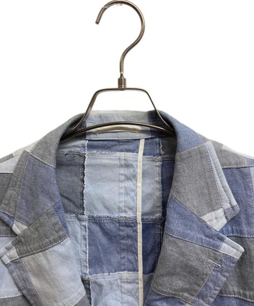 J.PRESS（ジェイプレス）J.PRESS (ジェイプレス) パッチワークテーラードジャケット ブルー サイズ:Lの古着・服飾アイテム