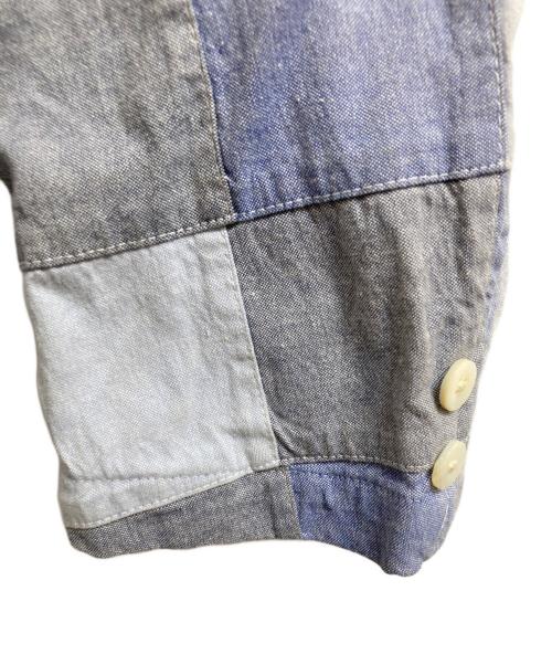 J.PRESS（ジェイプレス）J.PRESS (ジェイプレス) パッチワークテーラードジャケット ブルー サイズ:Lの古着・服飾アイテム