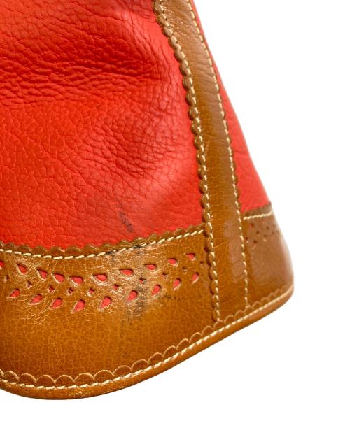 LOEWE（ロエベ）LOEWE (ロエベ) カットワーク切替2WAYバッグ レッドの古着・服飾アイテム