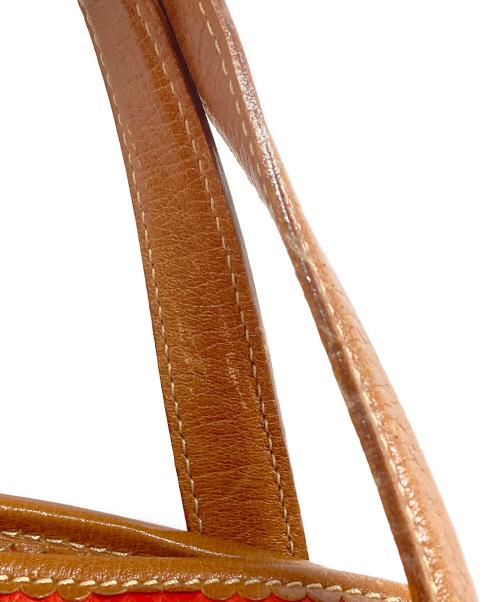 LOEWE（ロエベ）LOEWE (ロエベ) カットワーク切替2WAYバッグ レッドの古着・服飾アイテム