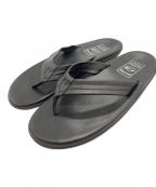 ISLAND SLIPPERアイランドスリッパ）の古着「レザートングサンダル」｜ブラック