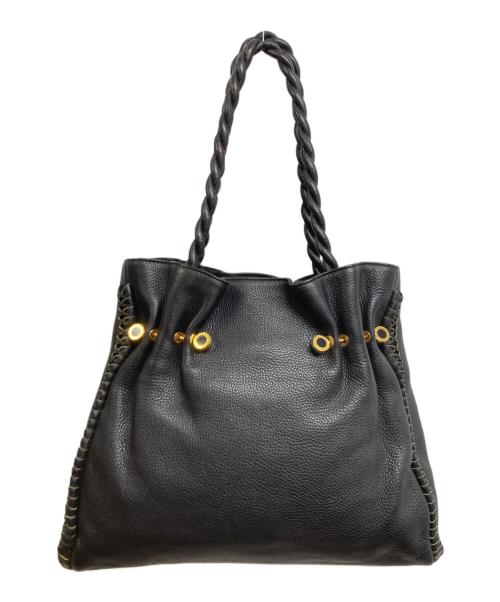 BVLGARI（ブルガリ）BVLGARI (ブルガリ) ツイストハンドルバッグ ブラックの古着・服飾アイテム