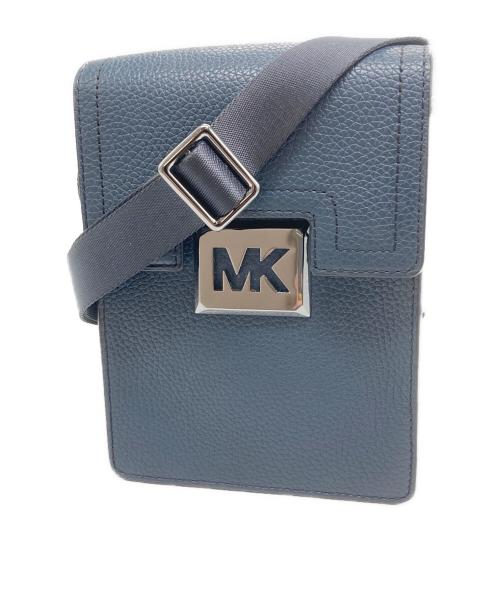 MICHAEL KORS（マイケル・コース）MICHAEL KORS (マイケルコース) レザーショルダーバッグ ネイビーの古着・服飾アイテム