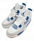 NIKEナイキ）の古着「AIR JORDAN 4 RETRO」｜ブルー×ホワイト