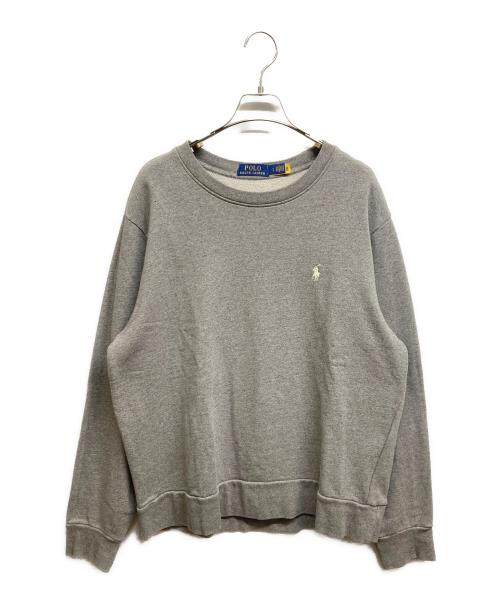 POLO RALPH LAUREN（ポロ・ラルフローレン）POLO RALPH LAUREN (ポロ・ラルフローレン) クルーネックスウェット グレー サイズ:Lの古着・服飾アイテム