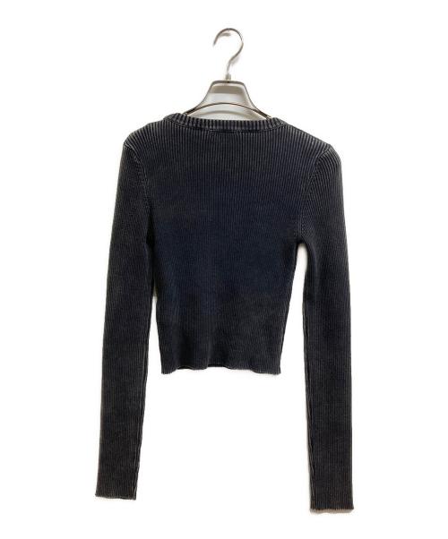 DIESEL（ディーゼル）DIESEL (ディーゼル) オーバルDロゴ クルーネック クロップドニット ブラック サイズ:S 未使用品の古着・服飾アイテム