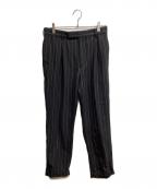 WACKO MARIAワコマリア）の古着「DORMEUIL / STRIPED PLEATED TROUSER」｜ブラック