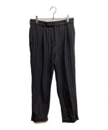 WACKO MARIA（ワコマリア）の古着「DORMEUIL / STRIPED PLEATED TROUSER」｜ブラック