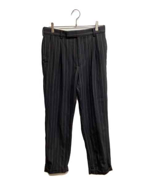 WACKO MARIA（ワコマリア）WACKO MARIA (ワコマリア) DORMEUIL / STRIPED PLEATED TROUSER ブラック サイズ:Sの古着・服飾アイテム