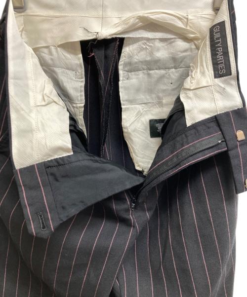 WACKO MARIA（ワコマリア）WACKO MARIA (ワコマリア) DORMEUIL / STRIPED PLEATED TROUSER ブラック サイズ:Sの古着・服飾アイテム