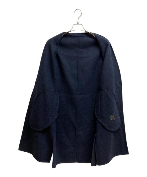 23区（ニジュウサンク）23区 (ニジュウサンク) ウールリバーツイル ノーカラーコート ネイビー サイズ:38の古着・服飾アイテム