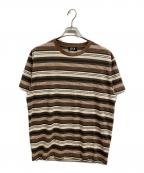Fake As Flowersフェイク アス フラワーズ）の古着「Cracked Stripe Tee」｜ブラウン