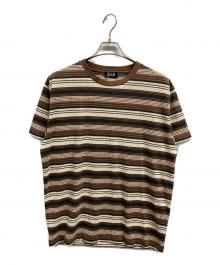 Fake As Flowers（フェイク アス フラワーズ）の古着「Cracked Stripe Tee」｜ブラウン