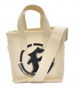 Fake As Flowers×THE BLACK EYE PATCHフェイク アス フラワーズ×ブラックアイパッチ）の古着「キャンバストートバッグ」｜ホワイト