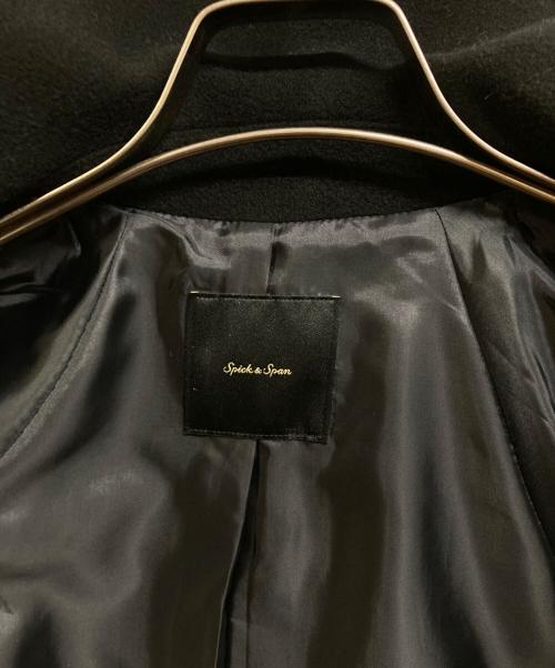 Spick and Span（スピック＆スパン）Spick and Span (スピックアンドスパン) W/Nyモッサステンカラーショートコート ブラック サイズ:34の古着・服飾アイテム