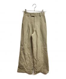 anuans（アニュアンス）の古着「ウールギャバジンタックストレートパンツ」｜ベージュ