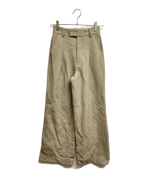 anuans（アニュアンス）anuans (アニュアンス) ウールギャバジンタックストレートパンツ ベージュ サイズ:Sの古着・服飾アイテム