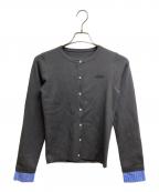 eimy istoireエイミーイストワール）の古着「ロゴバイカラーニットカーディガン」｜グレー