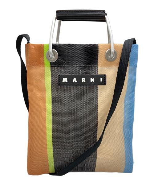 MARNI（マルニ）MARNI (マルニ) ストライプミニショルダーバッグ ベージュ×ブラックの古着・服飾アイテム