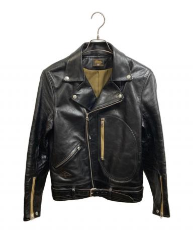 【美品】ゲルガGERUGAライダース 馬革 サイズM ブルーグリーン系 HEATH】LEATHER SINGLE RIDERS JACKET シープスキンレザー ライダース