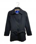 BURBERRY BLUE LABELバーバリーロンドンブルーレーベル）の古着「アンゴラ混コート」｜ブラック