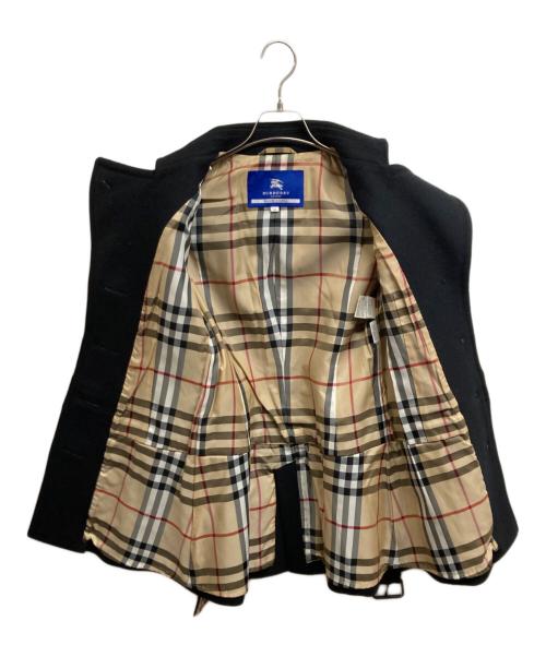 BURBERRY BLUE LABEL（バーバリーロンドンブルーレーベル）BURBERRY BLUE LABEL (バーバリーロンドンブルーレーベル) アンゴラ混コート ブラック サイズ:38の古着・服飾アイテム