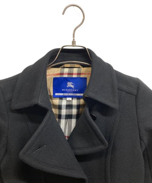 BURBERRY BLUE LABEL（バーバリーロンドンブルーレーベル）BURBERRY BLUE LABEL (バーバリーロンドンブルーレーベル) アンゴラ混コート ブラック サイズ:38の古着・服飾アイテム