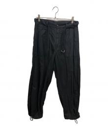 JOURNAL STANDARD（ジャーナルスタンダード）の古着「綿麻ベルテッド キャノンベイカーパンツ」｜ブラック