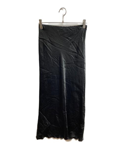 SACRA（サクラ）SACRA (サクラ) ACETATE SATIN SKIRT ブラック サイズ:38の古着・服飾アイテム