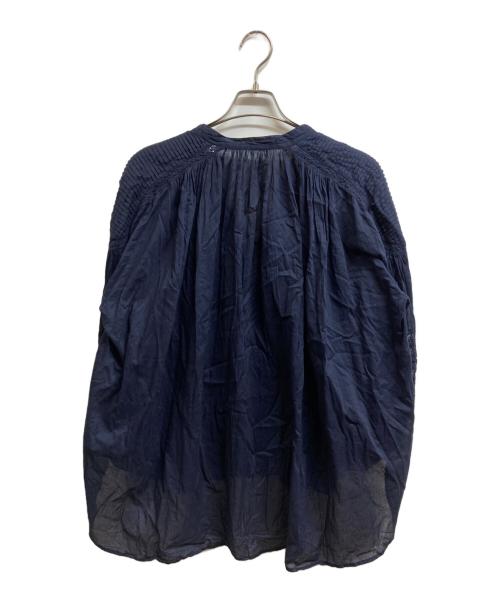 ne quittez pas（ヌキテパ）ne quittez pas (ヌキテパ) CottonVoileLace&PintuckBlouse ネイビー サイズ:Freeの古着・服飾アイテム